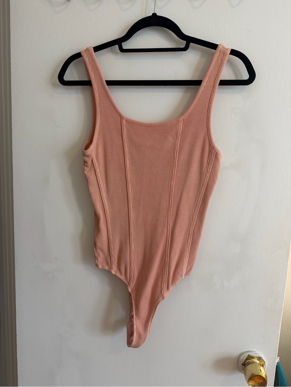 AGOLDE One-Piece Tank Bodysuit in Dusty Pink